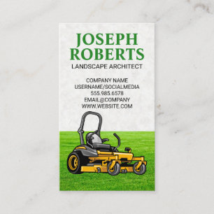 Tarjeta De Visita Sitting Lawn Mower   Grasa de corte