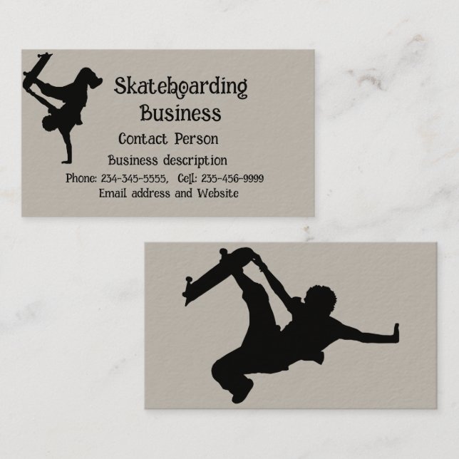 Tarjeta De Visita Skateboard Skateboarding Skateboard Skater (Anverso / Reverso)