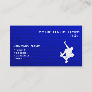 Tarjeta De Visita Skateboarding azul