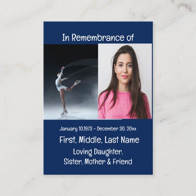 Tarjeta De Visita Skater Skates Keepsake Memorial (Anverso)
