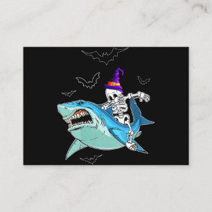 Tarjeta De Visita Skeleton Riding Shark Funny - Un regalo loco de Ha