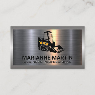 Tarjeta De Visita Skid Steer   Vehículo de construcción   Metálico