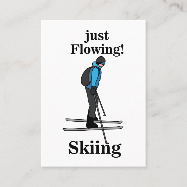 Tarjeta De Visita Skiing Just Flowing Ski Instructor (Anverso)