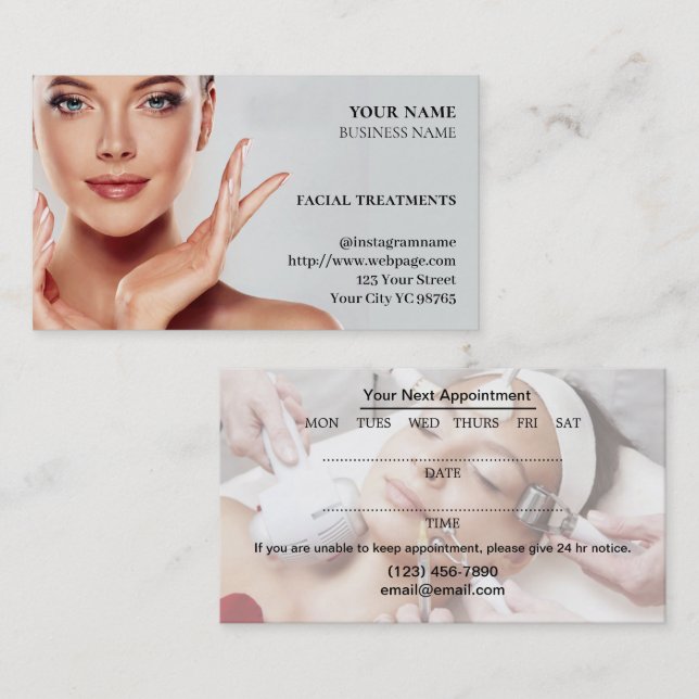 Tarjeta de visita Skincare & Beauty Salon (Anverso / Reverso)