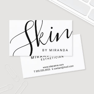 Tarjeta De Visita Skincare blanco y negro moderno profesional