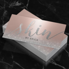 Tarjeta De Visita Skincare Salon Spa Esthetician Rubor Rosa Gold