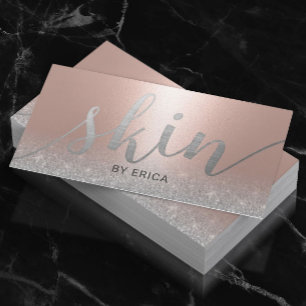 Tarjeta De Visita Skincare Salon Spa Esthetician Rubor Rosa Gold