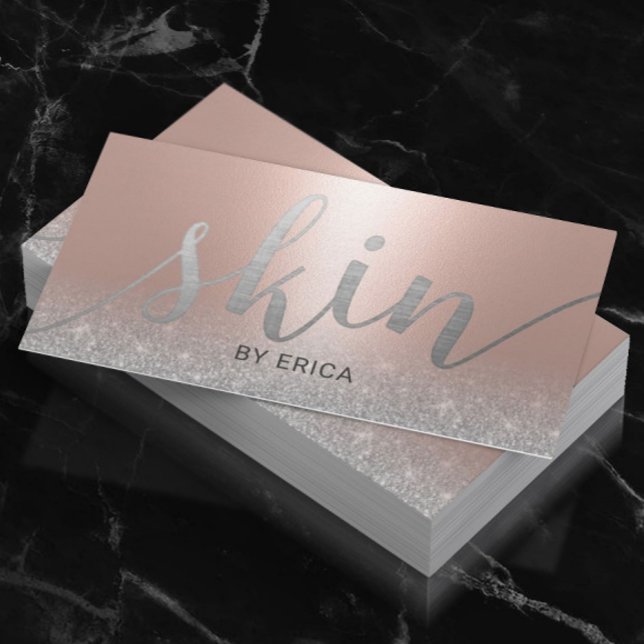 Tarjeta De Visita Skincare Salon Spa Esthetician Rubor Rosa Gold (Subido por el creador)