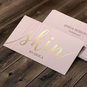 Tarjeta De Visita Skincare Salon Spa Estheticist Gold Typography