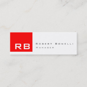 Tarjeta de visita Skinny Black Monogram Skinny