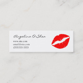 Tarjeta de visita Skinny de lápiz labial rojo