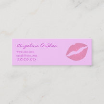 Tarjeta de visita Skinny de lápiz labial rosa