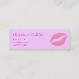 Tarjeta de visita Skinny de lápiz labial rosa