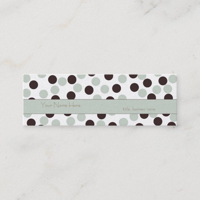 Tarjeta de visita Skinny Mint and Chocolate Polka  (Anverso)