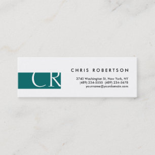 Tarjeta de visita Skinny Monogram Black Blue