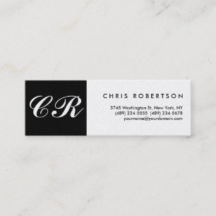 Tarjeta de visita Skinny Monogram Charming Stripe