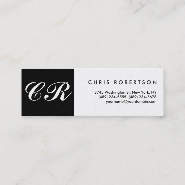 Tarjeta de visita Skinny Monogram Charming Stripe (Anverso)