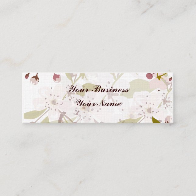 Tarjeta de visita Skinny - Primavera con flores de (Anverso)