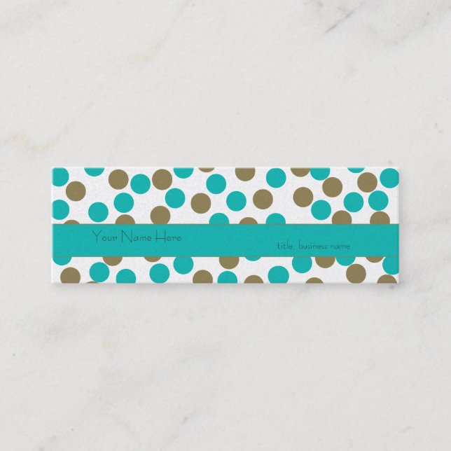 Tarjeta de visita Skinny Verde azulado Blue & Tan  (Anverso)