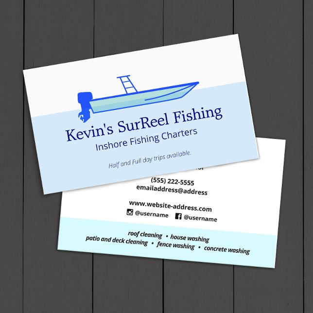 Tarjeta De Visita Skishing Boat Charter Business Card (Subido por el creador)