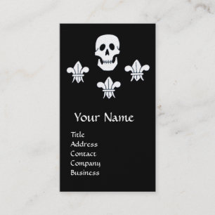 TARJETA DE VISITA SKULL,FLEUR DE LISE /ANTIQUE PIRATES MAPAS DE TRAT