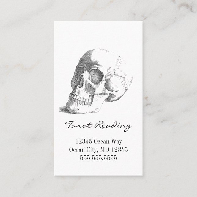 Tarjeta de visita Skull Tarot Reading (Anverso)