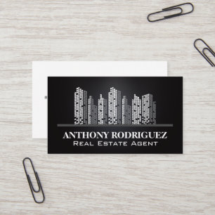 Tarjeta De Visita Skyline de la ciudad   Bienes inmuebles