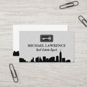 Tarjeta De Visita Skyline de la ciudad   Clave