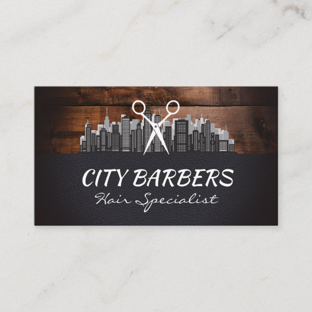 Tarjeta De Visita Skyline de la ciudad | Tijeras (Anverso)