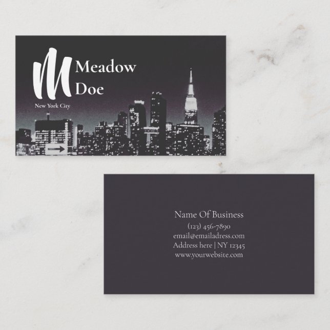 Tarjeta De Visita Skyline de Nueva York (Anverso / Reverso)