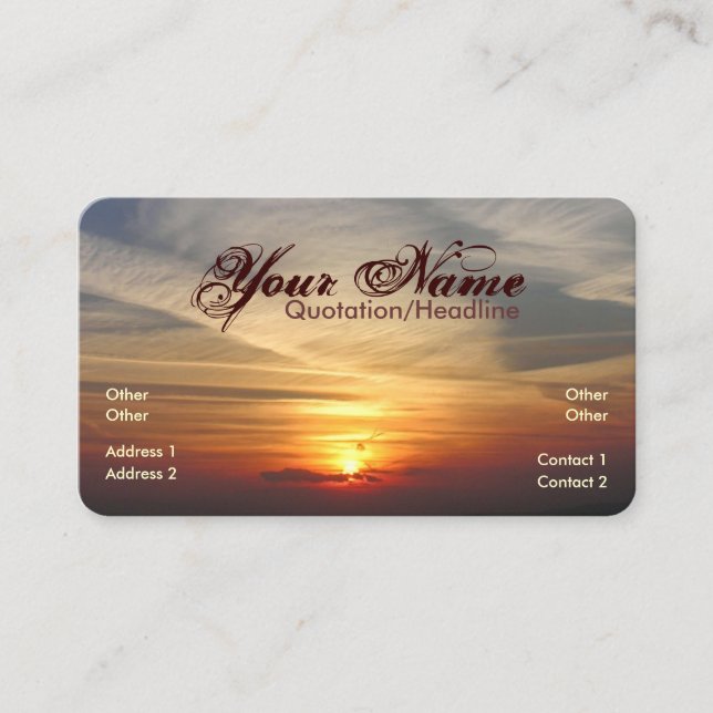 Tarjeta de visita Skyscape sunset (Anverso)