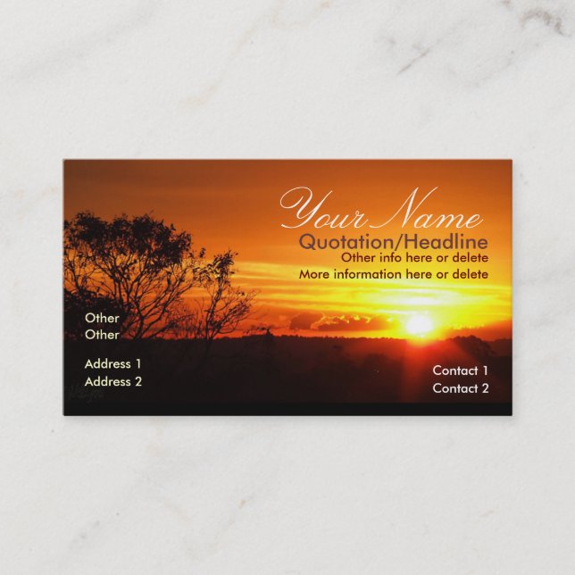 Tarjeta de visita Skyscape sunset (Anverso)
