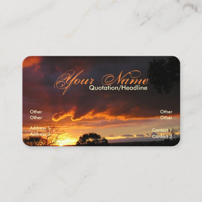 Tarjeta de visita Skyscape sunset 2 (Anverso)