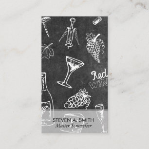 Tarjeta De Visita Slate de patrón de vino   Sommelier