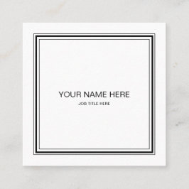 Tarjeta de visita Sleek Black and White Square