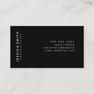 Tarjeta De Visita Sleek Black simple