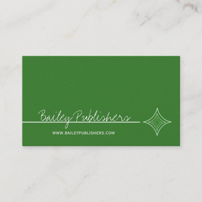 Tarjeta De Visita Sleek Diamond Business Card, Kelly Green (Anverso)