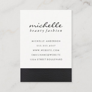 Tarjeta De Visita Sleek Faux Leather Trim
