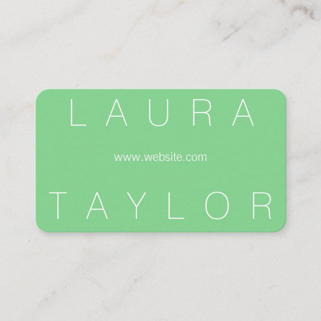 Tarjeta De Visita Sleek Font and Sophisticated Mint Green (Anverso)