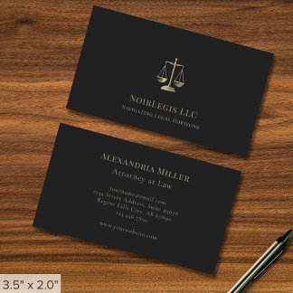 Tarjeta De Visita Sleek Gold Justice Scale Legal Business Card