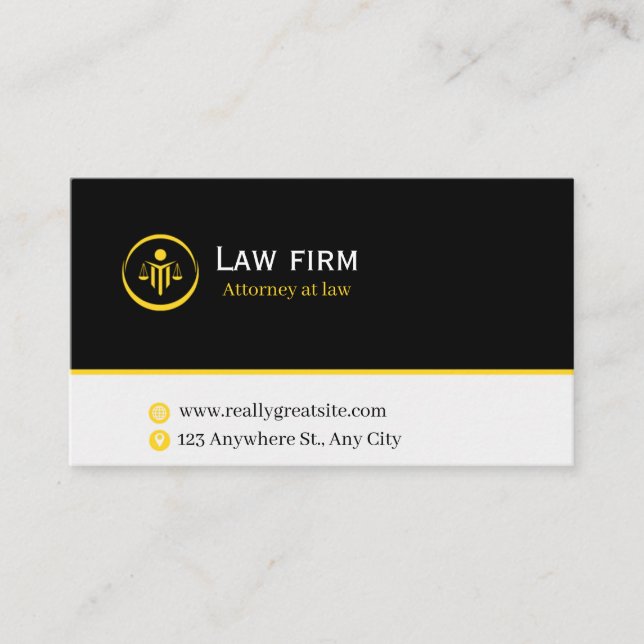 Tarjeta De Visita Sleek Law & Justice Business Card | Attorney  (Anverso)