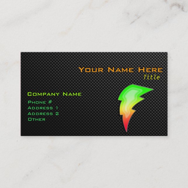 Tarjeta De Visita Sleek Lightning Bolt (Anverso)