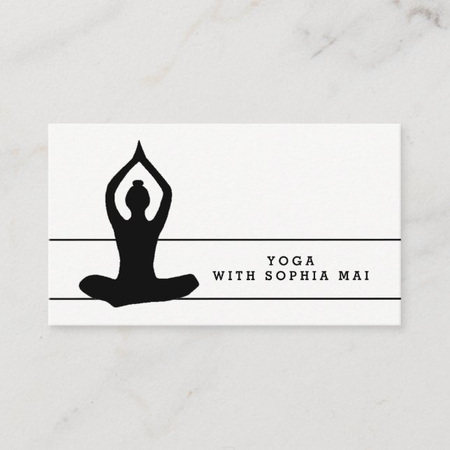 Tarjeta De Visita Sleek Modern Yoga Instructor (Anverso)