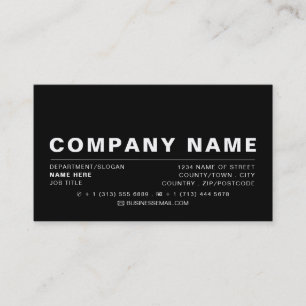 Tarjeta De Visita Sleek Moderno - Blanco y negro -