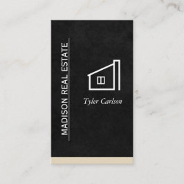 Tarjeta De Visita Sleek negro / embellecedor Beige / logotipo reside