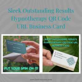Tarjeta De Visita Sleek Outstanding Results Hypnotherapy QR Code URL