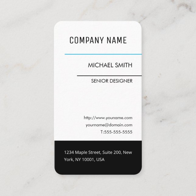 Tarjeta De Visita Sleek Professional Business Card (Anverso)