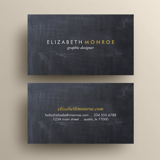 Tarjeta De Visita Sleek Simple y Moderno Chalkboard (Subido por el creador)