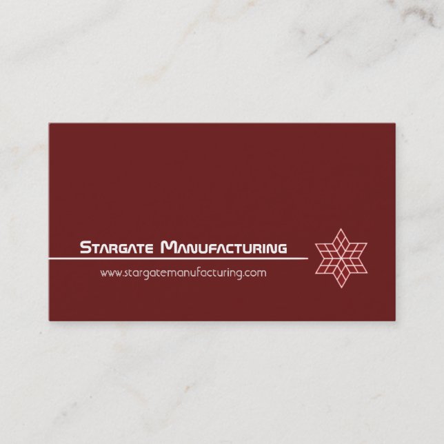 Tarjeta de visita Sleek Star, Maroon (Anverso)