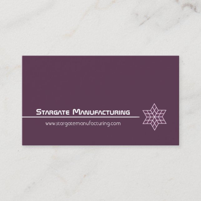 Tarjeta de visita Sleek Star, Purple (Anverso)